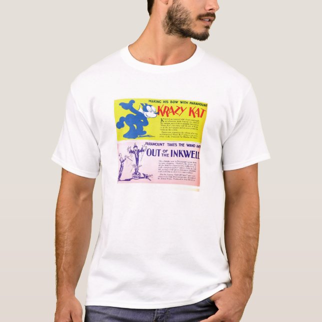 Krazy Kat 1927 Ausstelleranzeige stillen Films T-Shirt (Vorderseite)