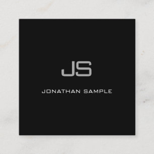 Kreativ Modernes Monogramm Schwarz-weiß einfach Sc Quadratische Visitenkarte