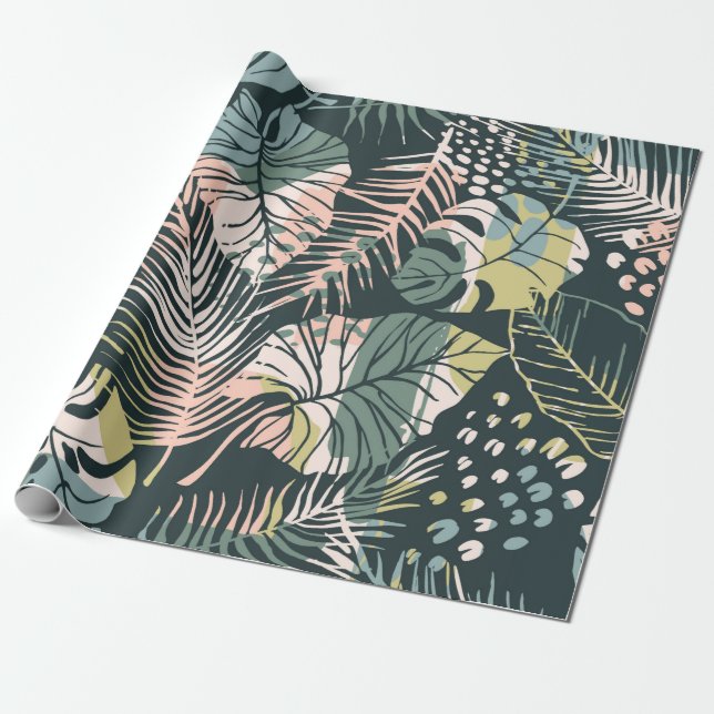Kreative Abstract seamless pattern with tropical p Geschenkpapier (Ungerollt)