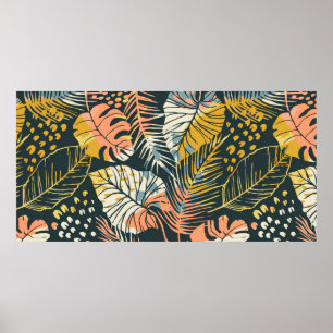 Kreative Abstract seamless pattern with tropical p Poster