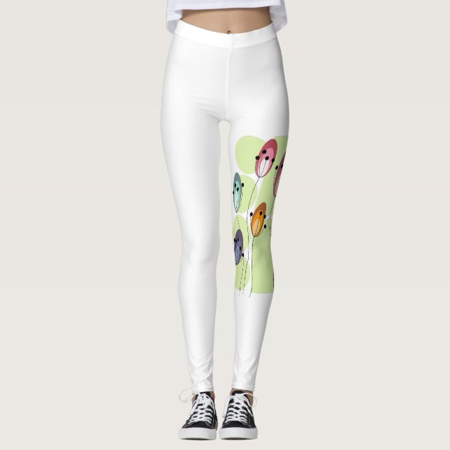 Kreative Abstrakte Blume Leggings (Vorderseite)