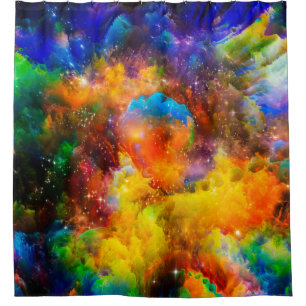 Kreative Anordnung der Fraktal-Elemente, Beleuchtu Duschvorhang