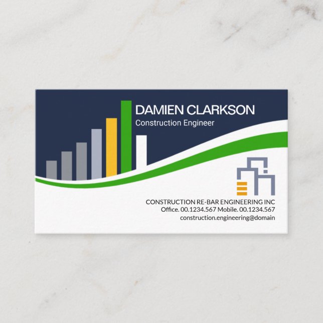 Kreative Bauweise Rebar Zivil Engineering Visitenkarte (Vorderseite)