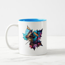 Kreative Blatt-Tasse für Kaffee oder Tee Zweifarbige Tasse