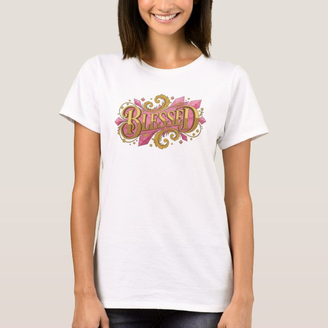 Kreative BLESSED 2D Wearable Kunst T-Shirt (Vorderseite)