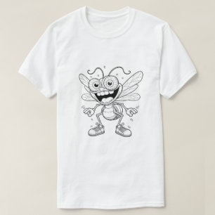 Kreative Cartoon-Biene Stil Kunstwerk T-Shirt