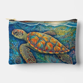 Kreative Farben Schwimmen Tortoise Illustration Zubehörtasche