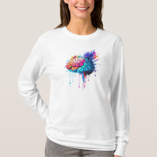 Kreative Farbige Gehirnsplash-Kunstwerke T-Shirt