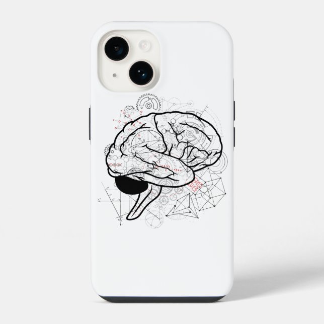 Kreative Gehirn-Kunstwerke mit wissenschaftlichem  iPhone Hülle (Rückseite)