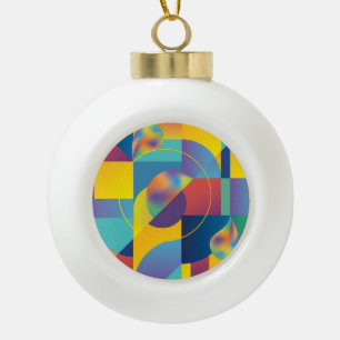 Kreative Geometrie: Abstrakte Vintage-Cover. Keramik Kugel-Ornament