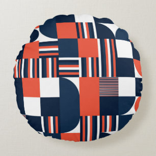 Kreative Geometrie: Modernes Nahtloses Design Rundes Kissen