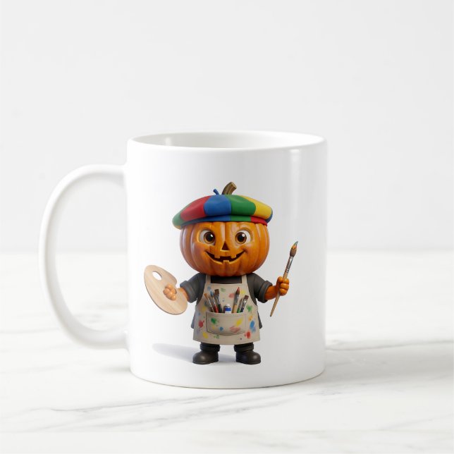 Kreative Halloween-Kürbiskunst  Kaffeetasse (Links)