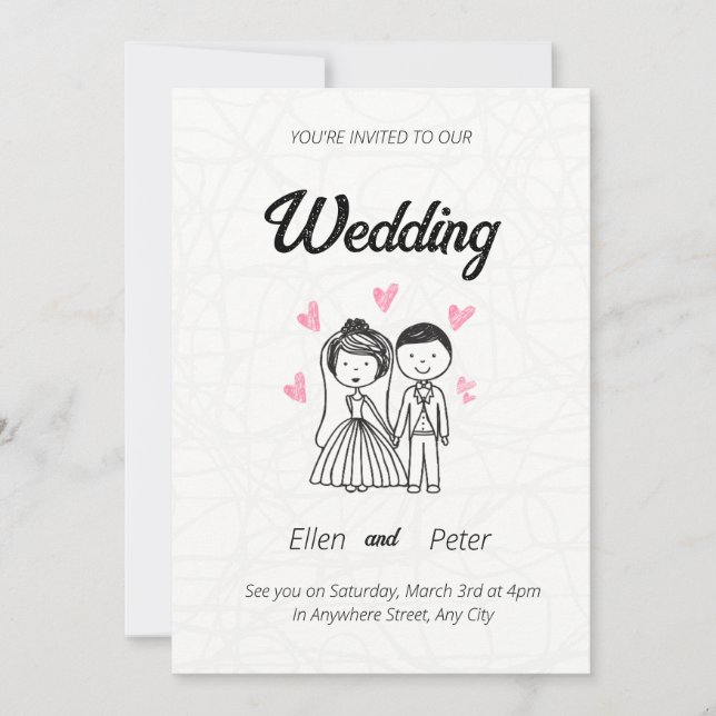 Kreative Hochzeitseinladung Einladung (Vorderseite)