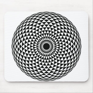 Kreative hypnotische Schwarzweiss-Mausunterlage Mousepad