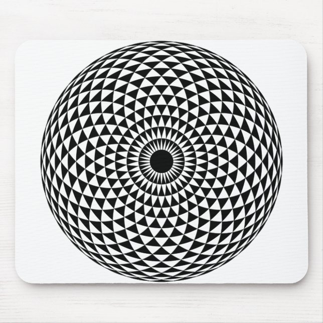 Kreative hypnotische Schwarzweiss-Mausunterlage Mousepad (Vorne)