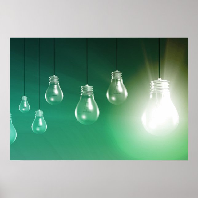 Kreative Innovation und leuchtendes Konzept als Ku Poster (Vorne)