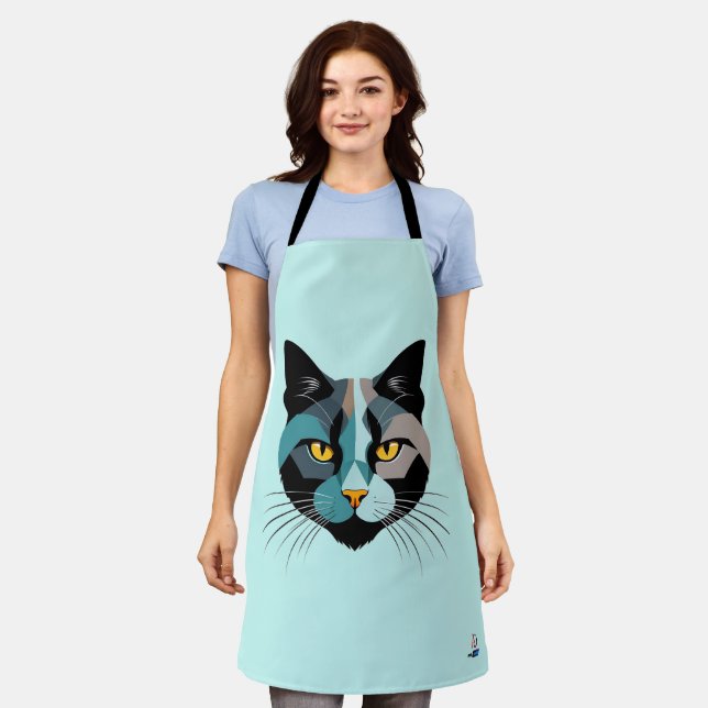 Kreative Katzenkopf Illustration Schürze (Getragen)