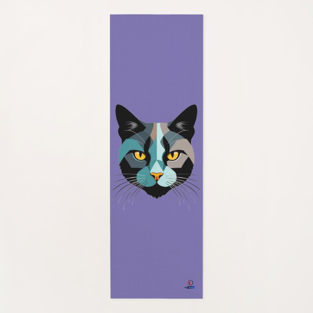 Kreative Katzenkopf Illustration Yogamatte (Vorderseite)