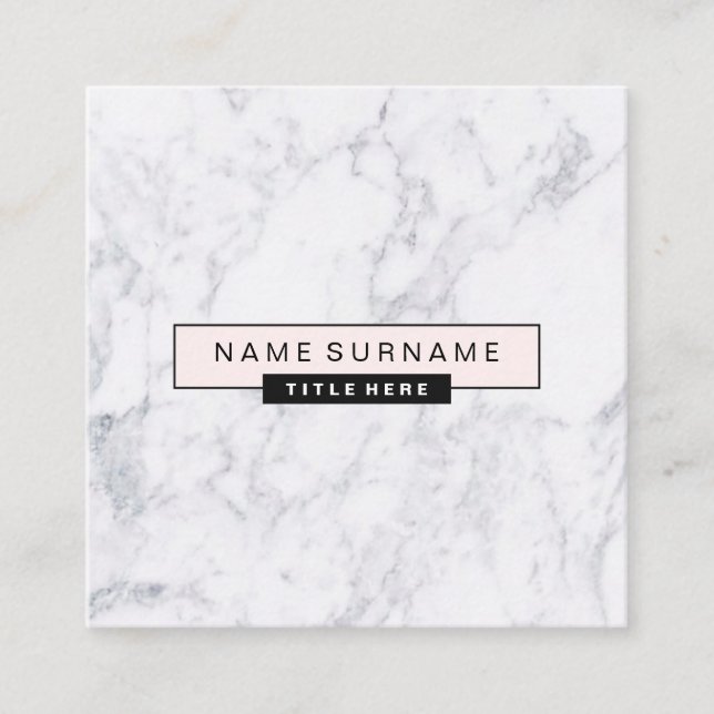 Kreative Marmorpastellrosa-Quadrat-Visitenkarten Quadratische Visitenkarte (Vorderseite)