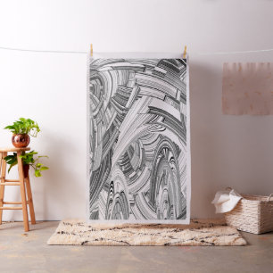 Kreative Moderne Kunst Schwarz und Weiß Stoff