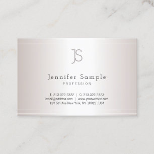 Kreative Monogramm-Schablonen-moderner silberner Visitenkarte