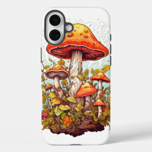 Kreative Pilzwald-Illustration iPhone 16 Plus Hülle