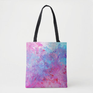 Kreative pink-blaue Textur, Farbflecken.