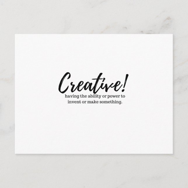 Kreative positive Botschaftsgestaltung Postkarte (Vorderseite)