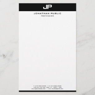 Kreative Schwarz-weiße Vorlage Moderne Minimalisti Briefpapier