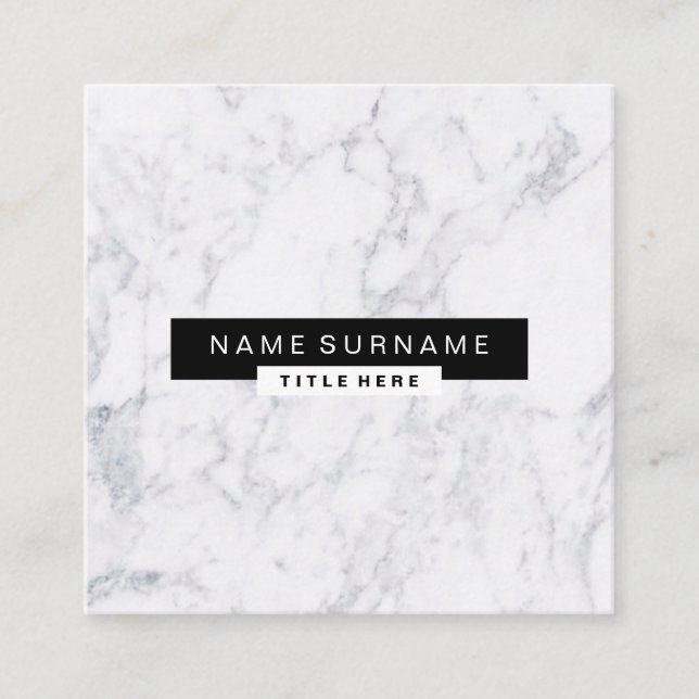 Kreative schwarzes u. weißes quadratische visitenkarte (Vorderseite)