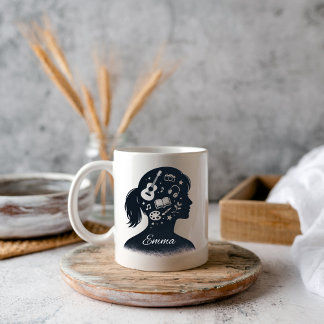 Kreative Silhouette des Geistes | Personalisierte Tasse
