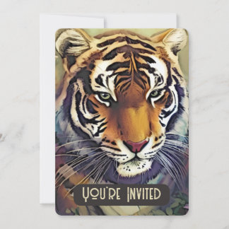 Kreative Tiger-Einladung mit QR-Code Einladung