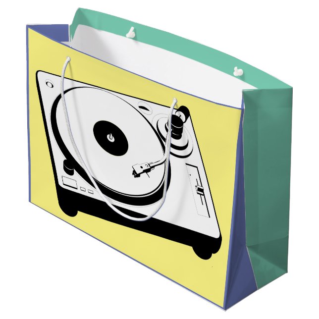 KREATIVE TURNTABLE FÜR DEN URBAN DJ GROßE GESCHENKTÜTE (Rückseite Schrägansicht)