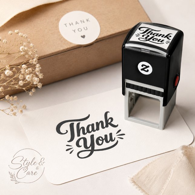 Kreative Typografie Danke Permastempel (Creative Typography Thank You Self-inking Stamp)