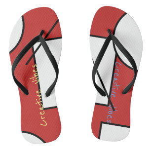Kreative Vibes Abstrakte Kunst Flip Flops
