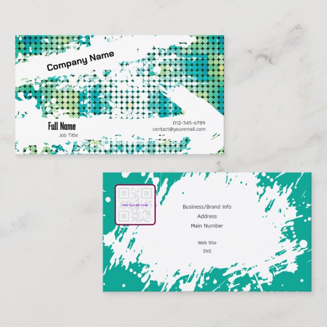 Kreative Visitenkarte mit QR - Retro Vibes (B) (Vorne/Hinten)