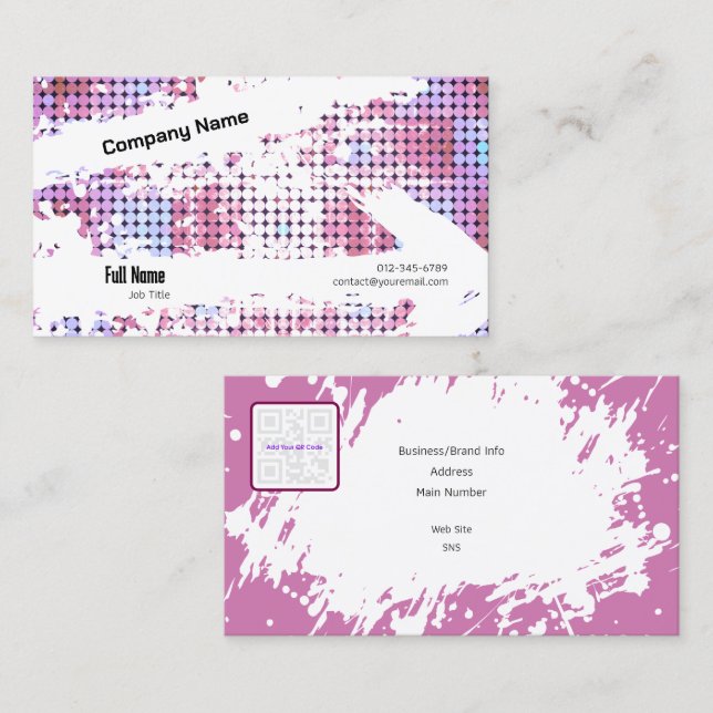 Kreative Visitenkarte mit QR - Retro Vibes (C) (Vorne/Hinten)