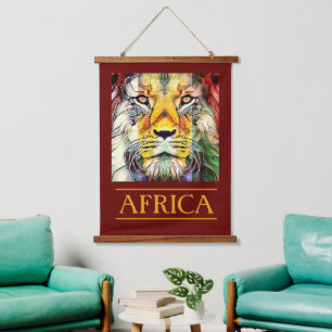 Kreative Wildlife Afrikanischer Löwe Reise Afrika Wandteppich Mit Holzrahmen