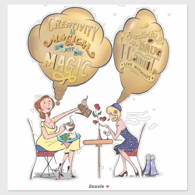 Kreative Zauberzeit mit Freunden Aufkleber (Blatt)