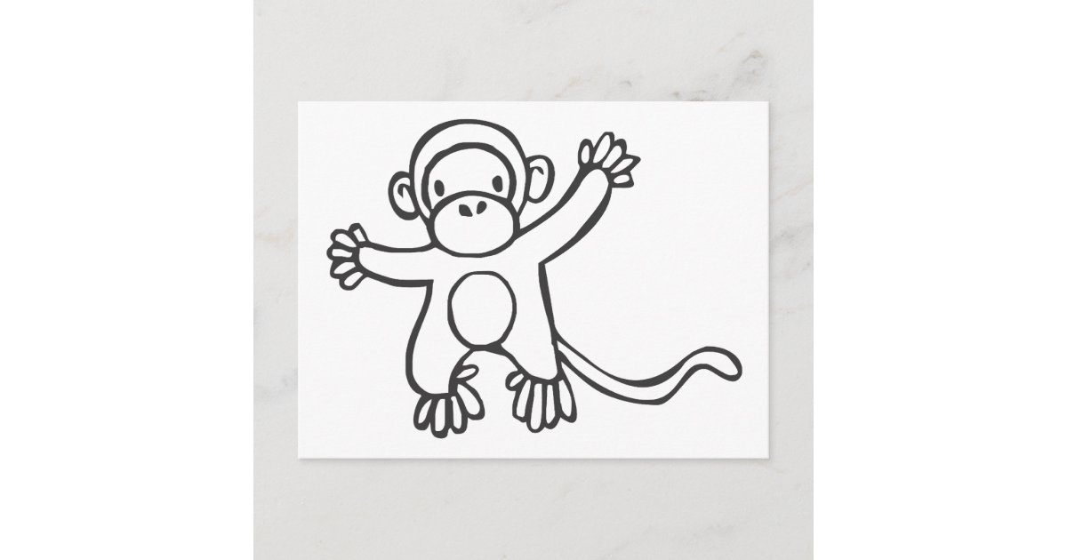 Kreativer Affe beim Skizze-Zeichnen Postkarte | Zazzle.at