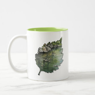 Kreativer Blattbecher für Kaffee oder Tee Zweifarbige Tasse