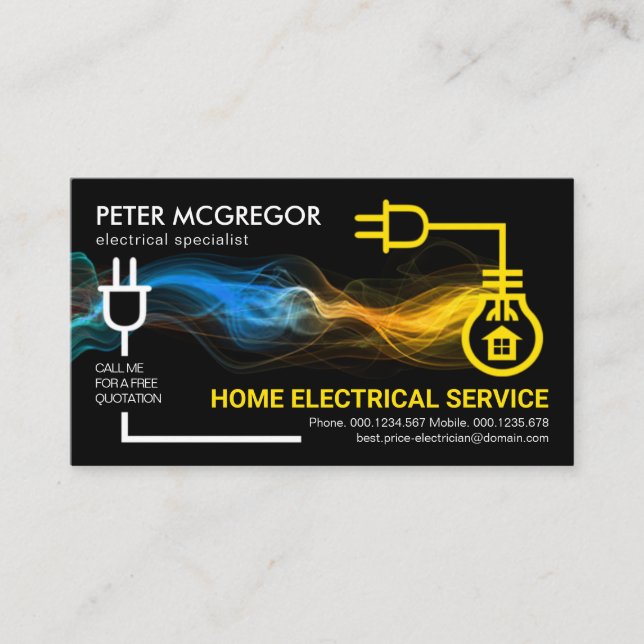 Kreativer elektrischer Blitzlichter Visitenkarte (Vorderseite)
