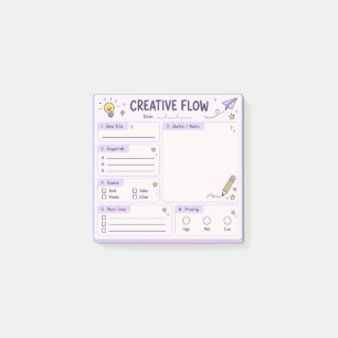 Kreativer Flow-Ideenplaner Post-it Klebezettel
