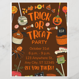 kreativer Halloween-Trick oder Flyer behandeln