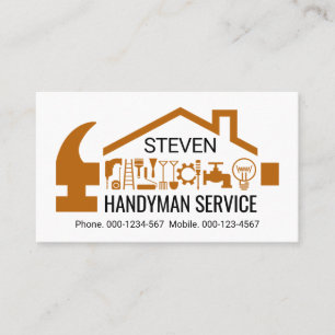 Kreativer Handwerker Reparatur Hammer Dachdecker Visitenkarte