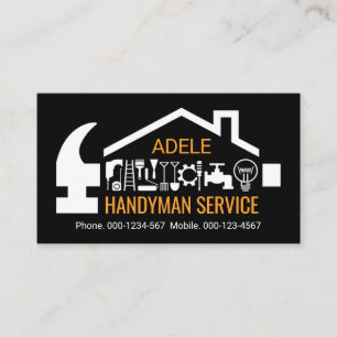 Kreativer Handwerker Reparaturhammer Dachdecker Visitenkarte