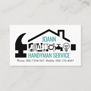 Kreativer Handwerker Reparaturhammer Dachdecker Visitenkarte