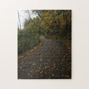 Kreativer Herbstweg-Wald-Foto-Puzzle Puzzle