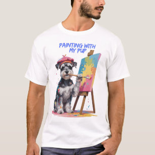 Kreativer Hund – Der künstlerische Zwergschnauzer T-Shirt