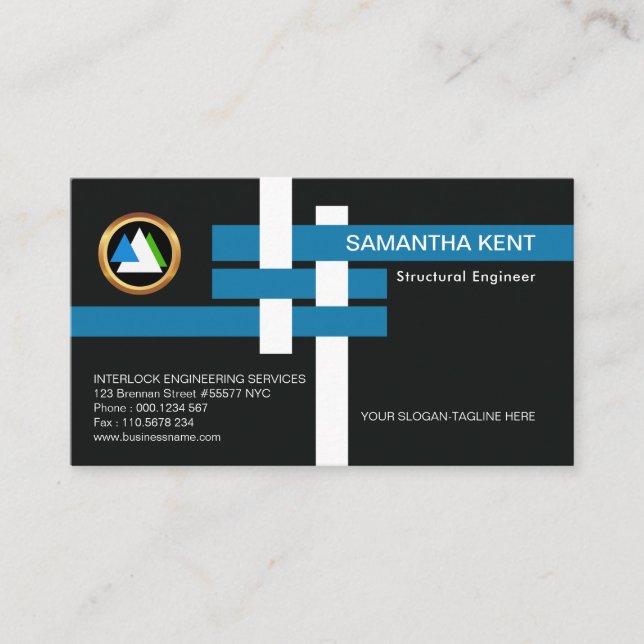 Kreativer ineinander greifenc$ich-strahl verbindet visitenkarte (Vorderseite)